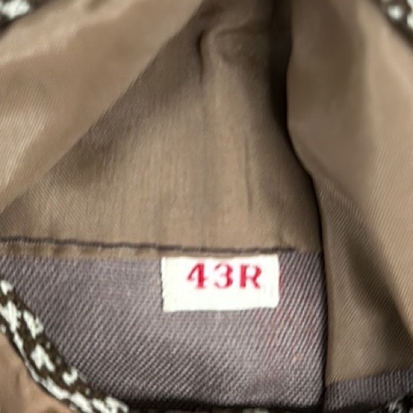 Vintage 70s Lee Dan Glorman's Brown Polyester Sports Coat Blazer Jacket 43R - Picture 11 of 13